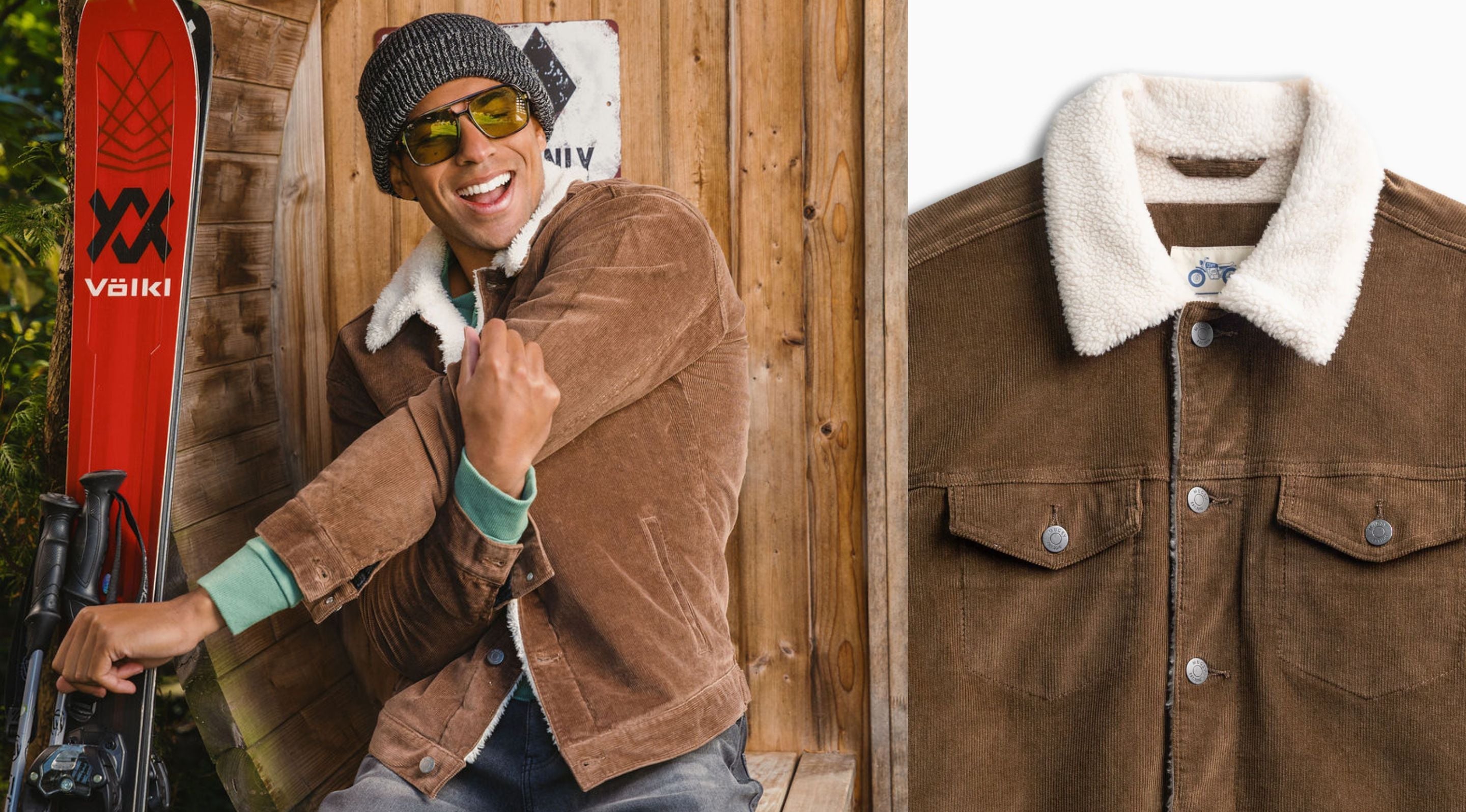 Sherpa Lined Pologize Retro Corduroy Jacket Vintage Late 1970's