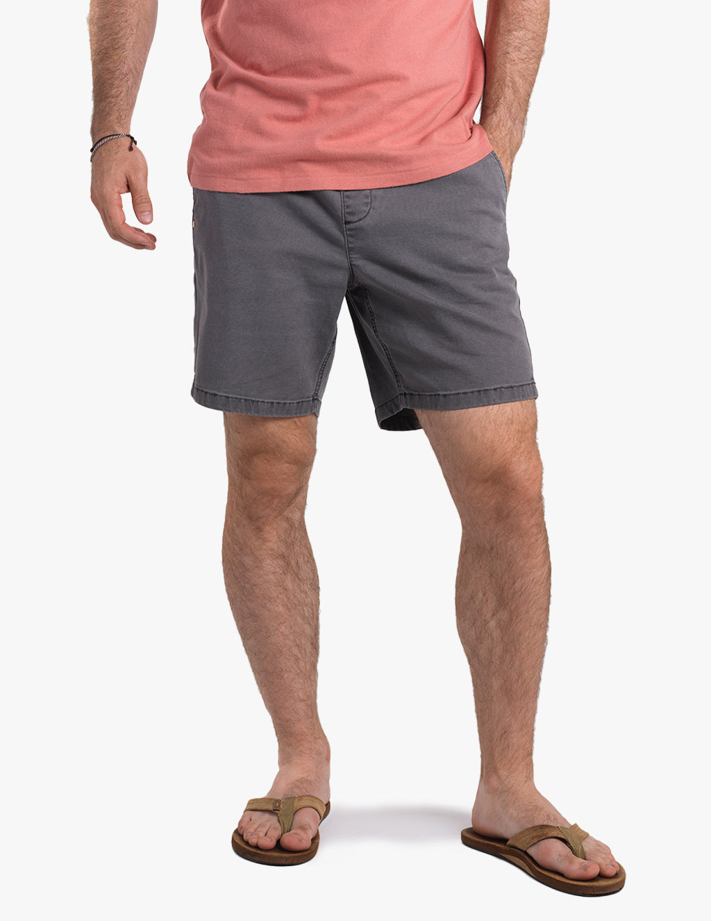 Gray Canvas Easy Shorts for Men