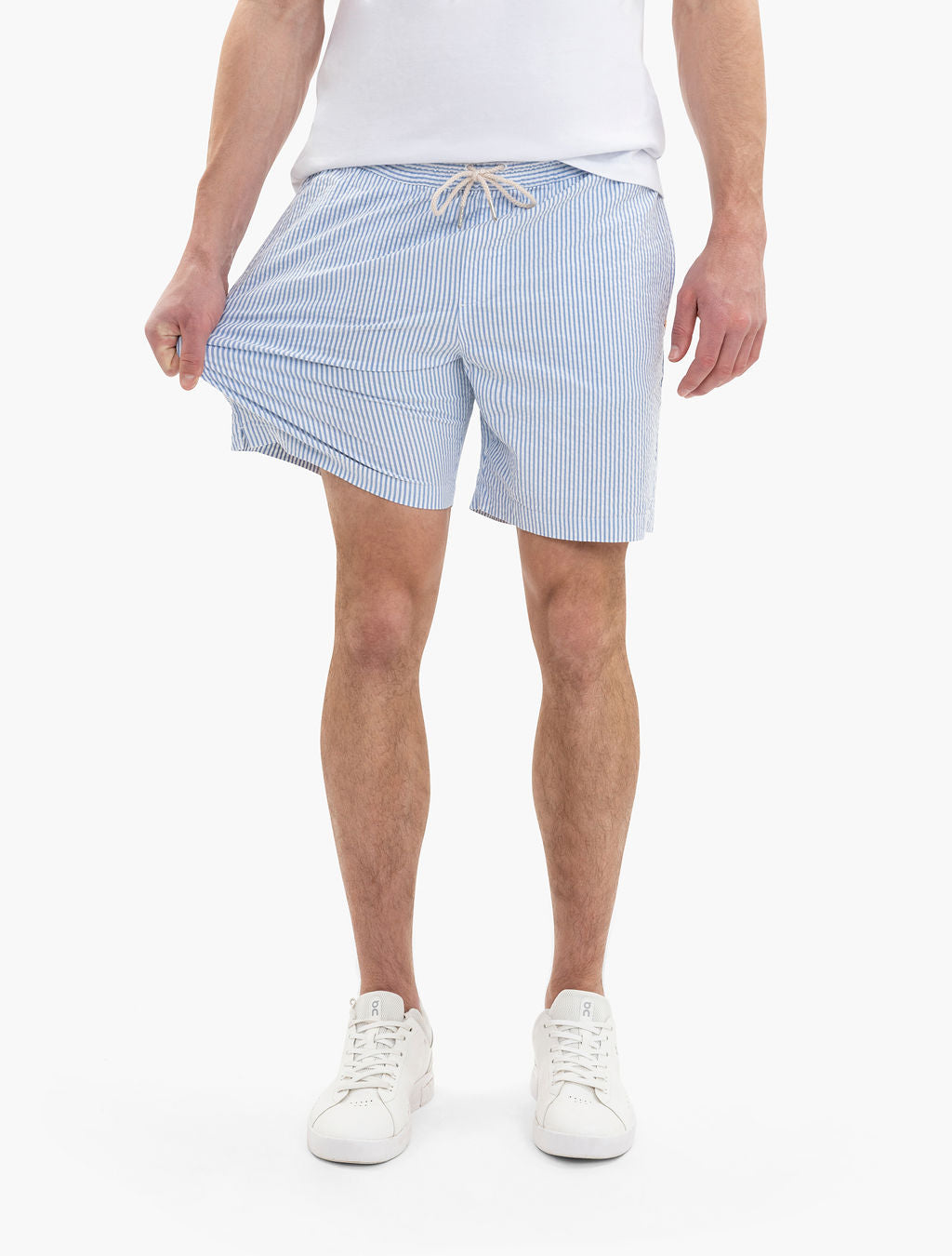 Mugsy Men's Blue & White Seersucker Shorts
