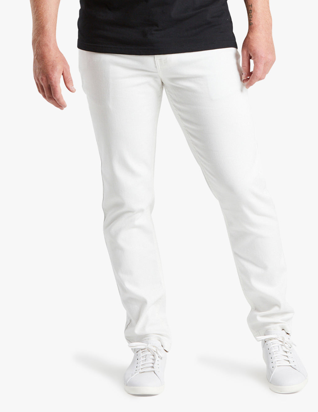 White straight fashion leg jeans mens