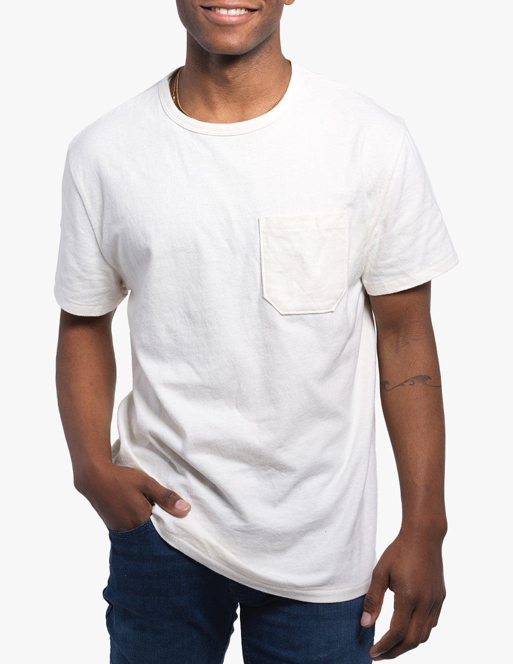 White Washed Tee for Men Classic Comfortable T-Shirt Mugsy Jeans