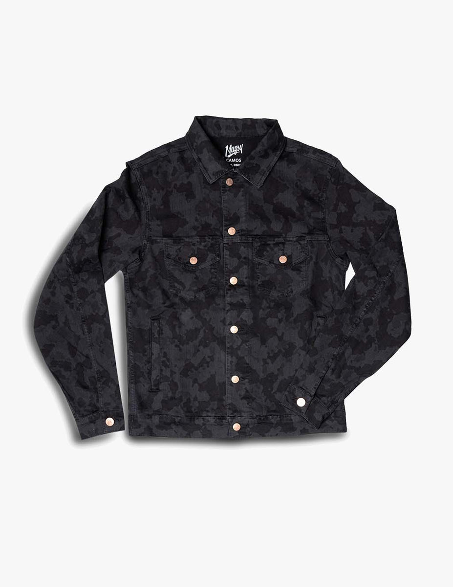 Black camo 2025 denim jacket