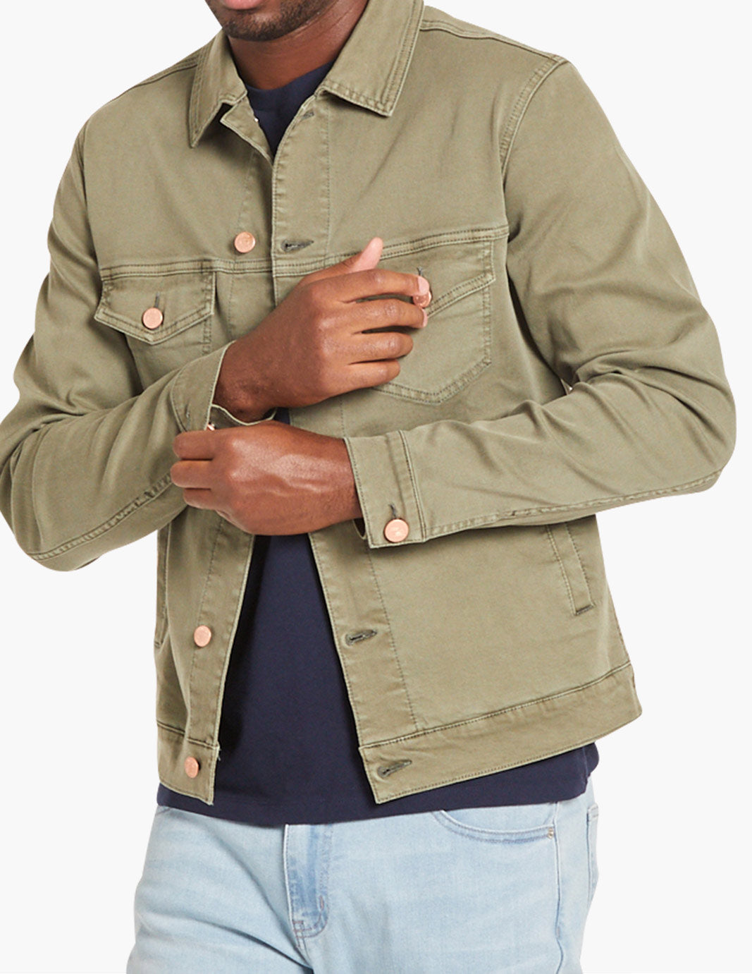 Mugsy Easy Rider Olive Stretch Denim Jacket