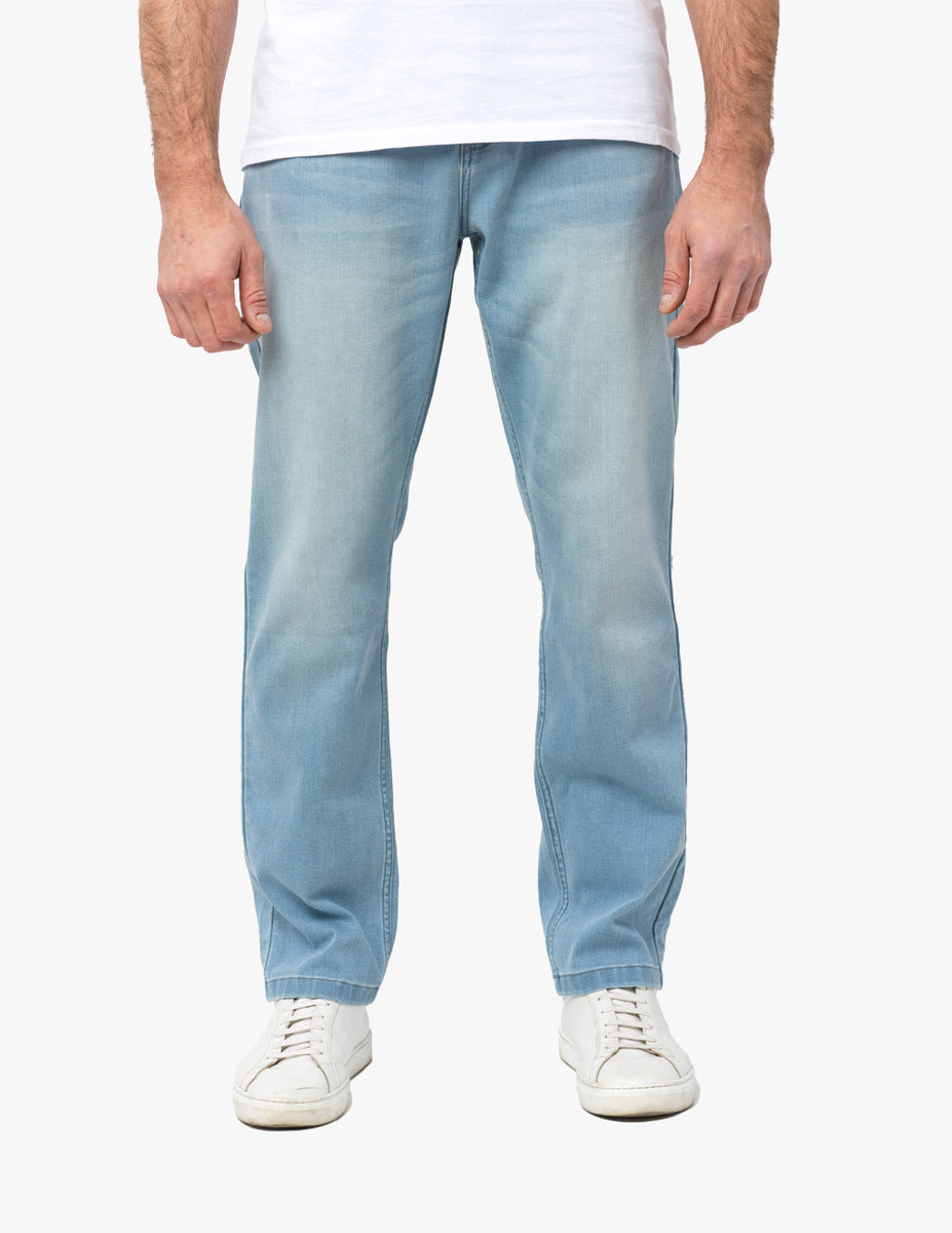 th du er momentum Boot Cut Light Blue Wash Men's Jeans - Comfortable Jeans by Mugsy