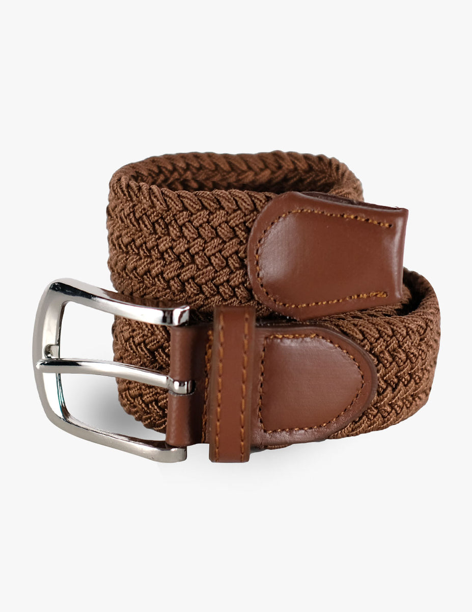 Mens woven 2024 stretch belts