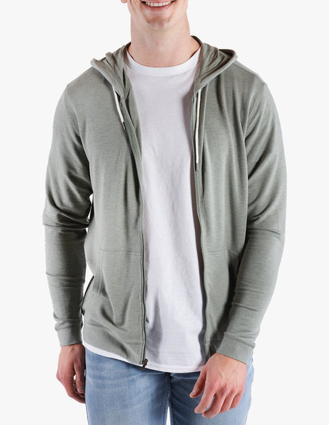 WOOL CASHMERE ZIP HOODIE　【グレー】★うみねこ Pine Green Cashmere Zip Up Hoodie | Mugsy