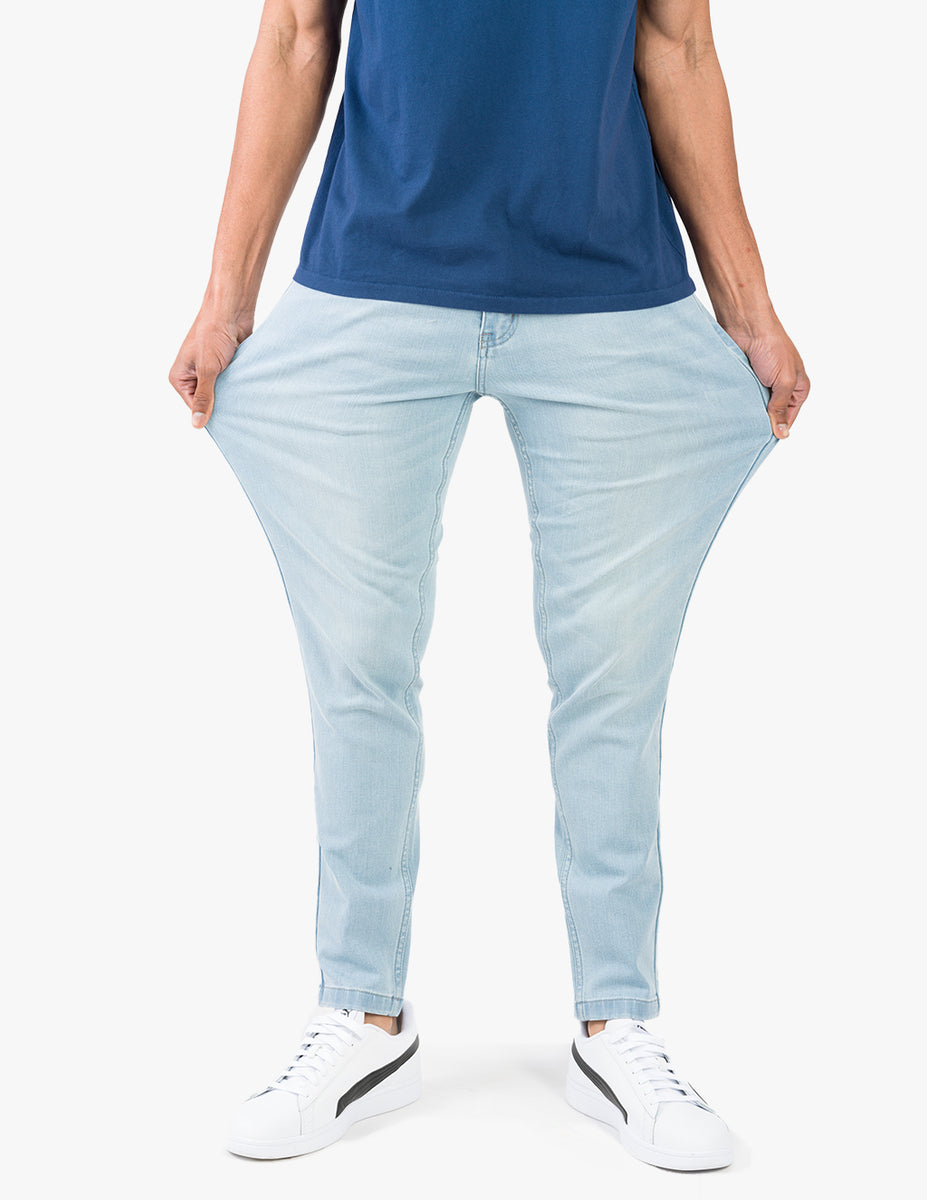 Grands Light Blue Tapered Men's Jeans Comfortable Jeans by Mugsy