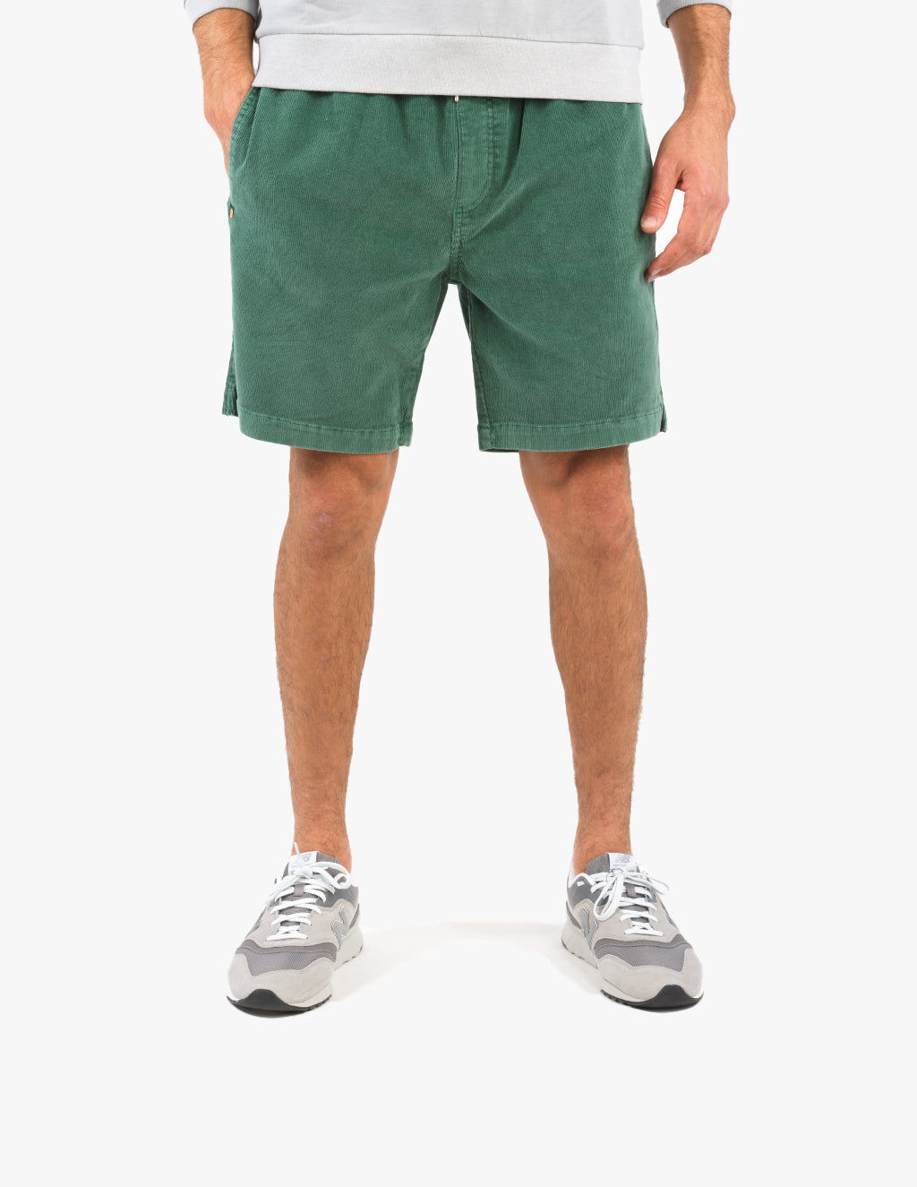 Washed Green Men's Stretch Corduroy Easy Shorts