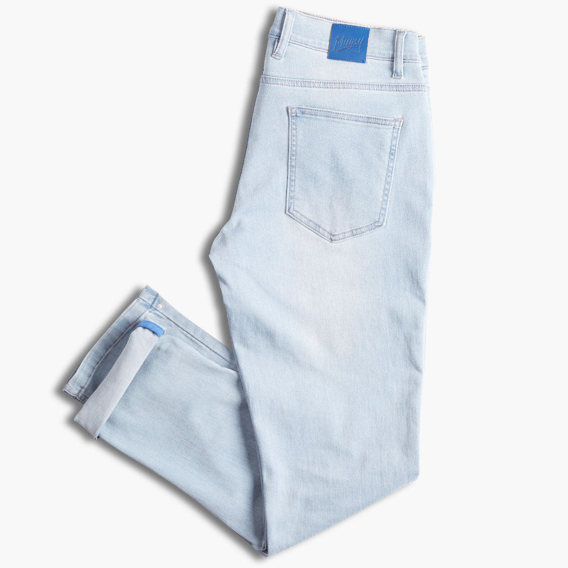 Casual Fit Light Blue Wash Men's Jeans Comfortable Jeans by Mugsy