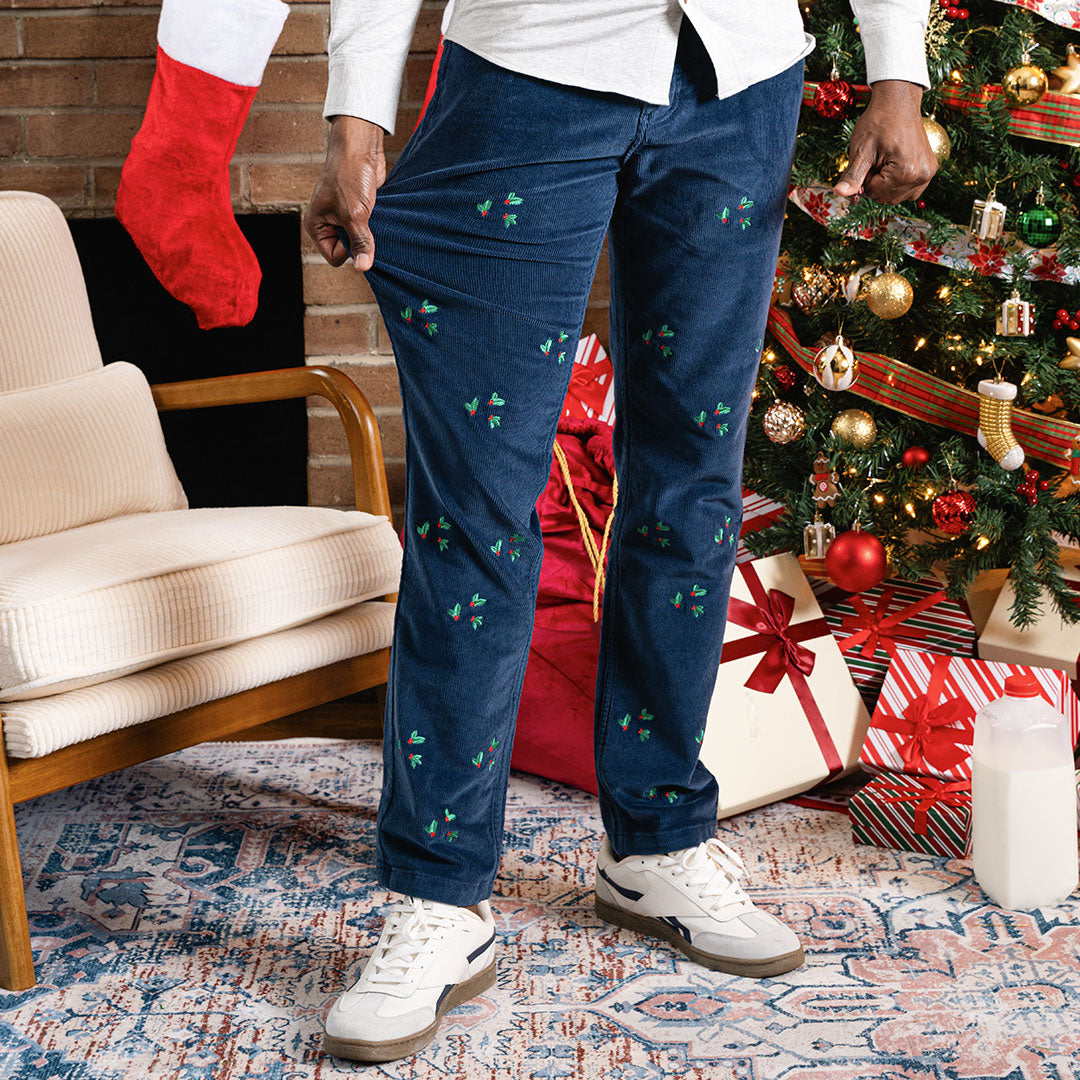 Mugsy on sale Christmas Tree Print Blue Jeans