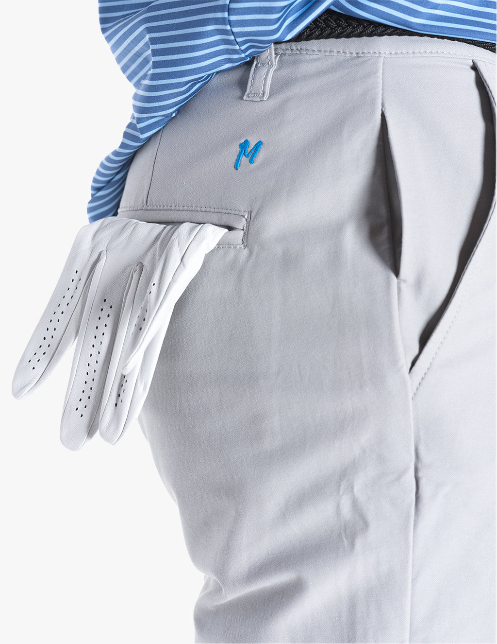 Stretch Gray Golf Shorts Mugsy