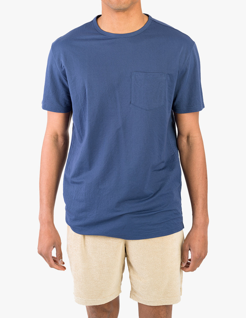 NAVY KNIT CANVAS TEE