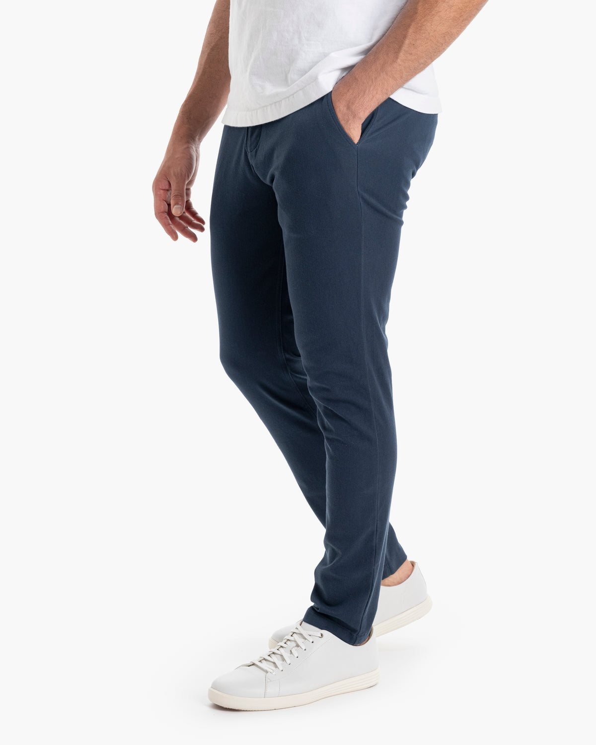 Navy Slim Tapered Stretch Chinos for Men | Mugsy