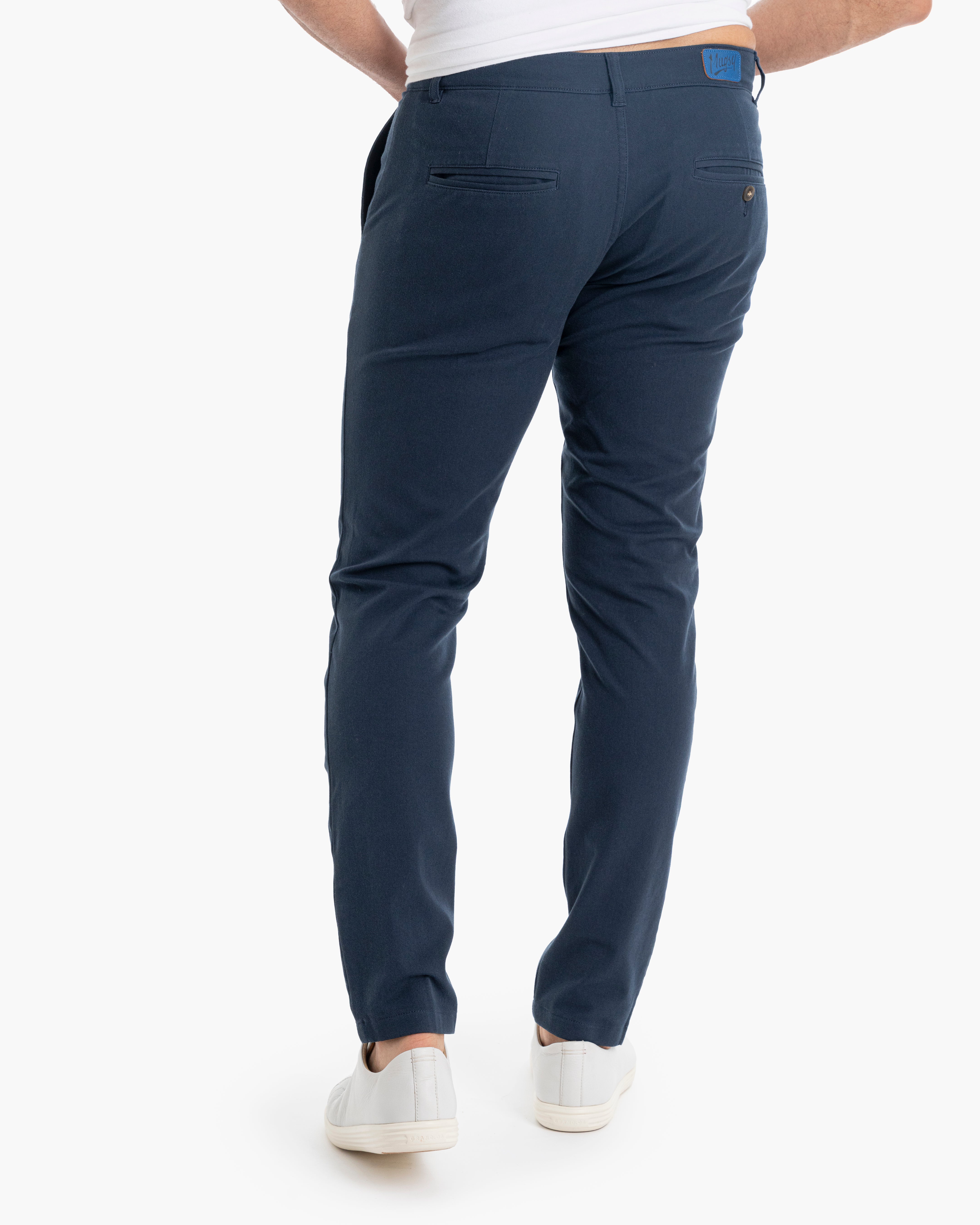 Morgans Navy Blue Tapered Classic Chino Pants | Comfortable