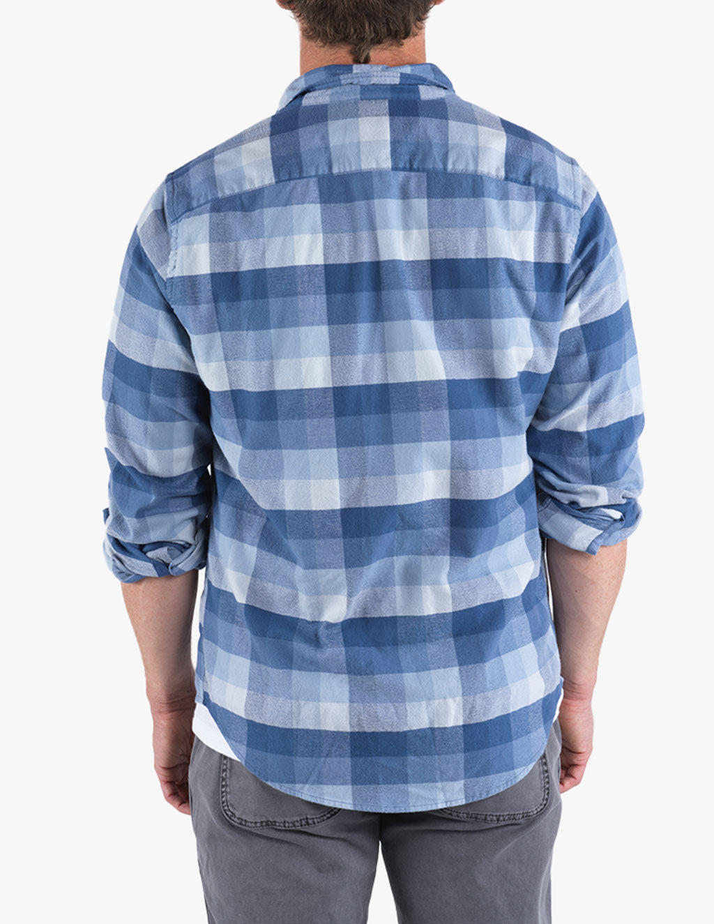 Blue Plaid Textured Flannel for Men Soft Stylish Mugsy Jeans