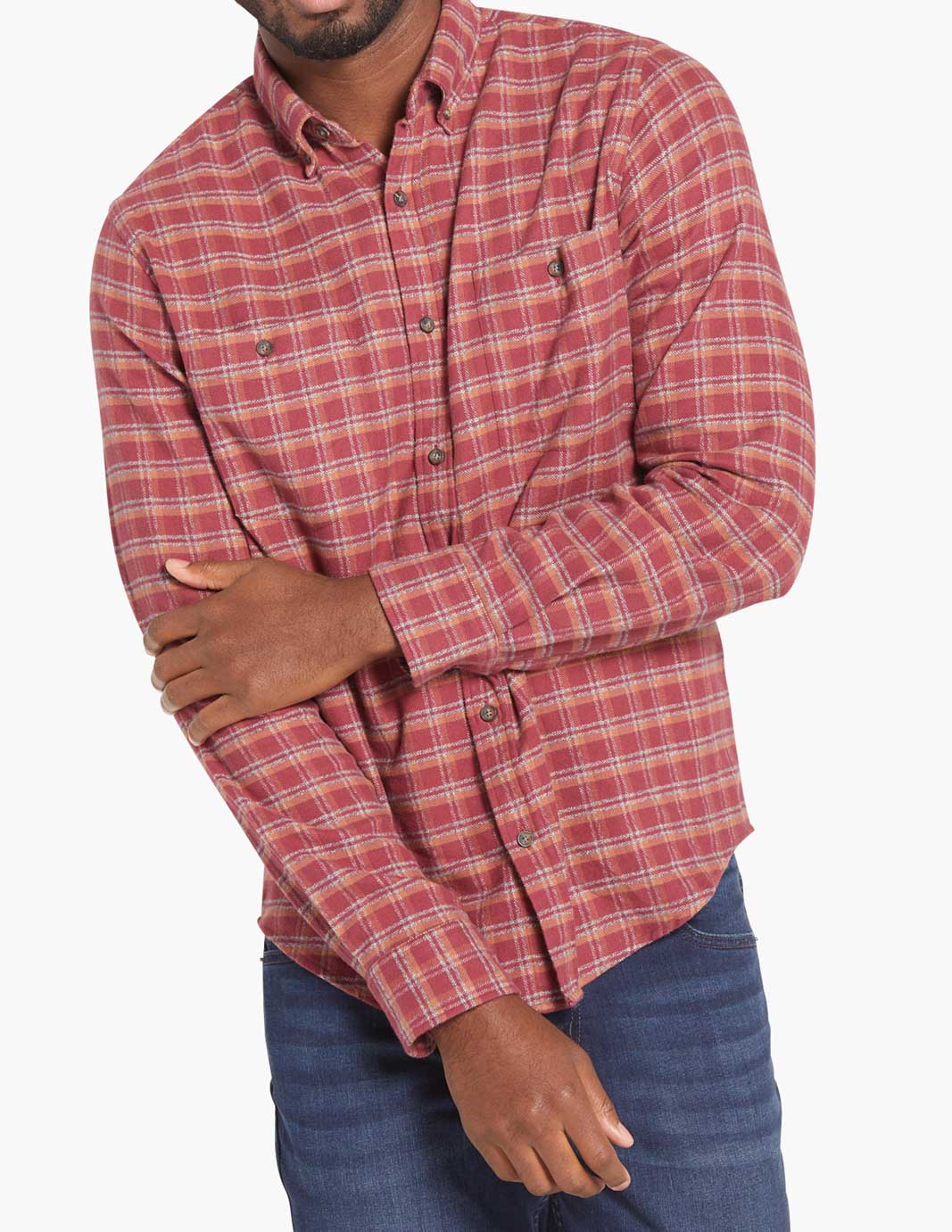 Oak Red & Orange Flannel | Timeless & Comfortable Shirt | Mugsy Jeans