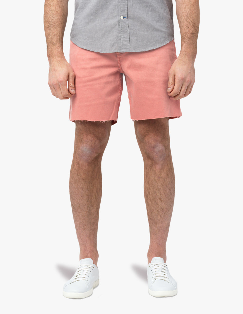 Nantucket Jorts | Coral Red Stretch Denim Shorts for Men | Mugsy Jeans