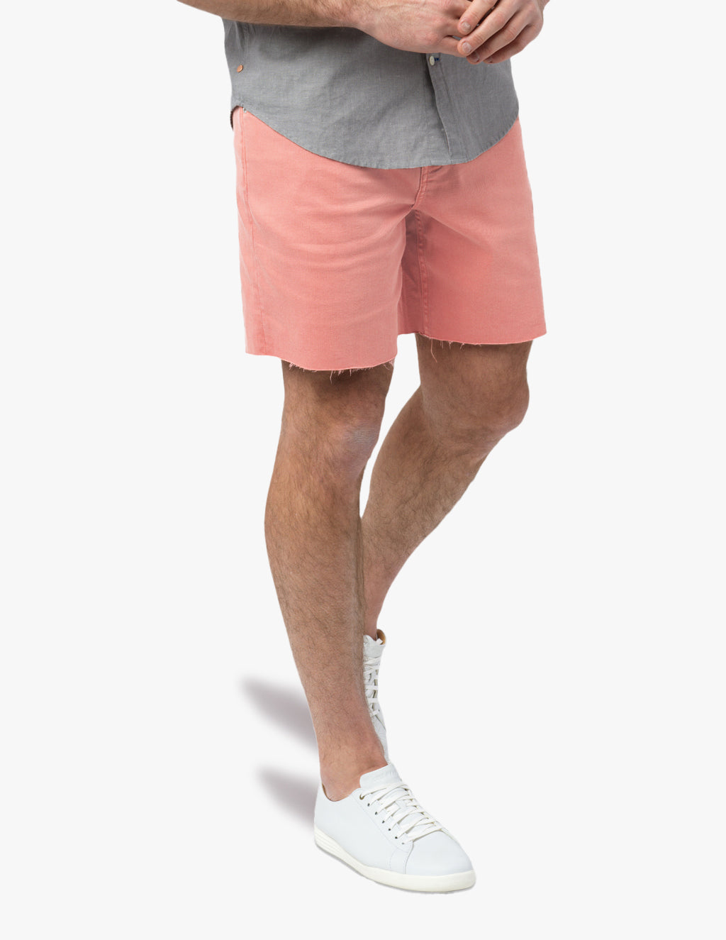 Nantucket Jorts | Coral Red Stretch Denim Shorts for Men | Mugsy Jeans
