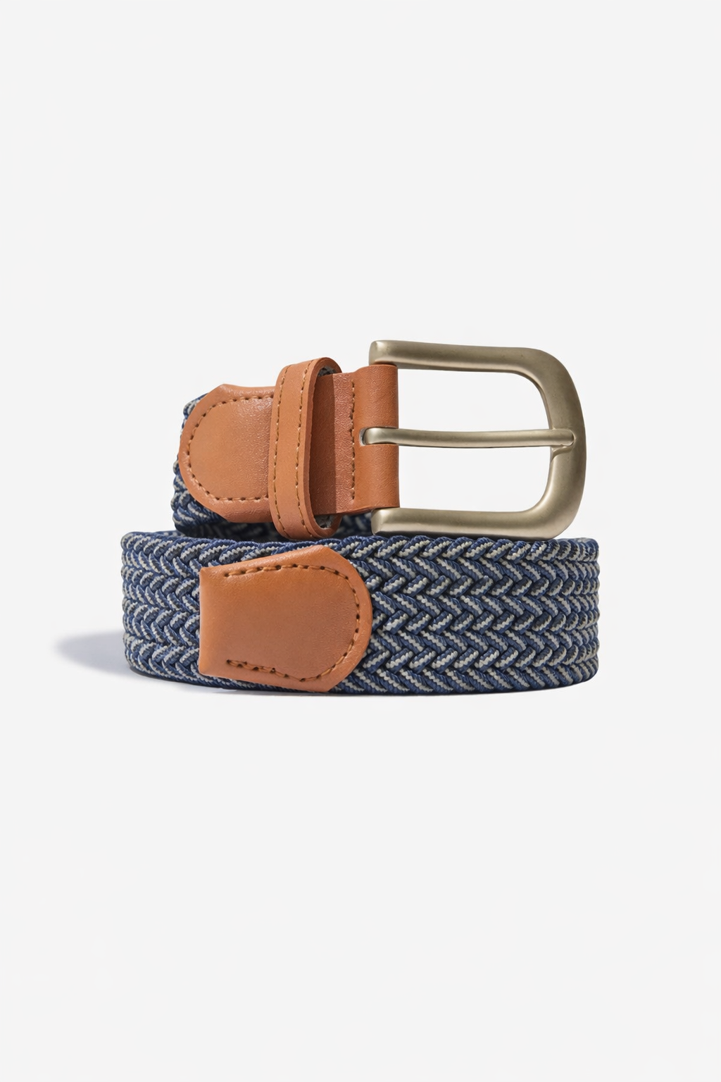 Navy Herringbone Stretch Belt
