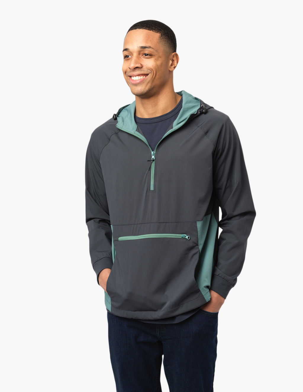 Gray & Green Windbreaker Jacket | Mugsy