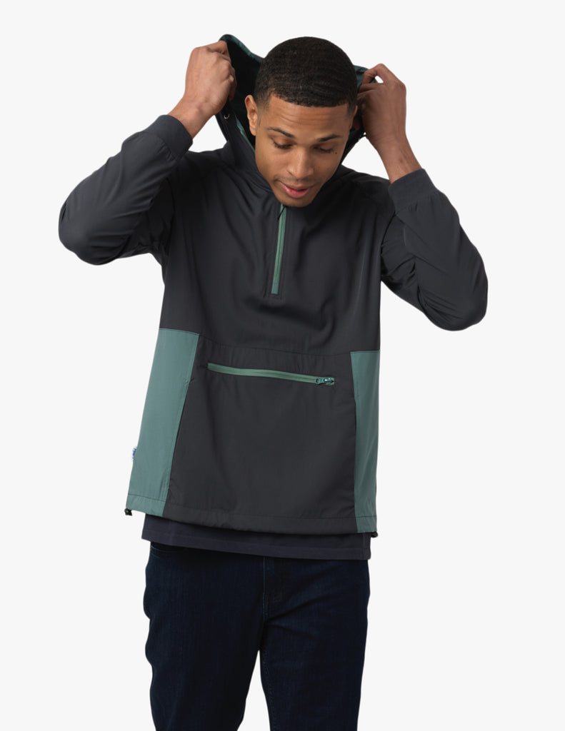 Gray & Green Windbreaker Jacket | Mugsy