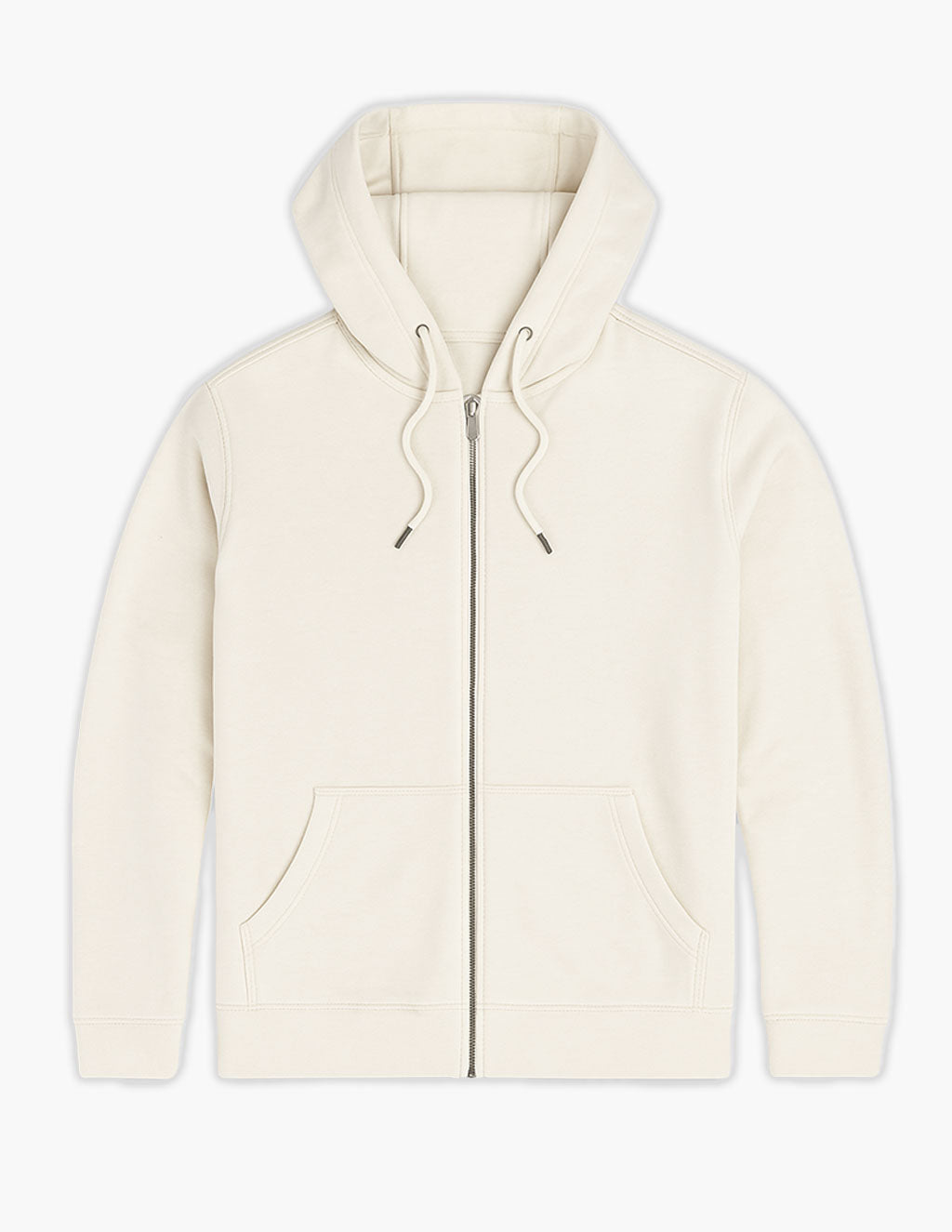 Oatmeal Cashmere Zip Up Hoodie | Mugsy