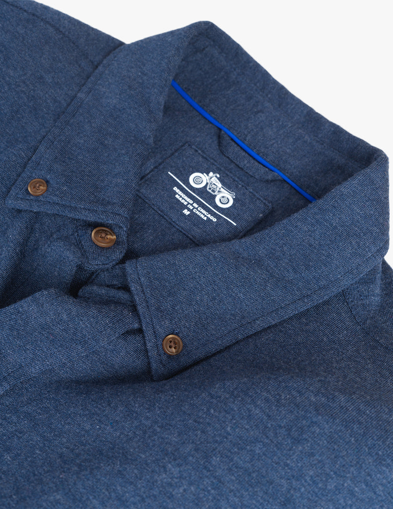 Blue Cashmere Button Down Shirt | Mugsy