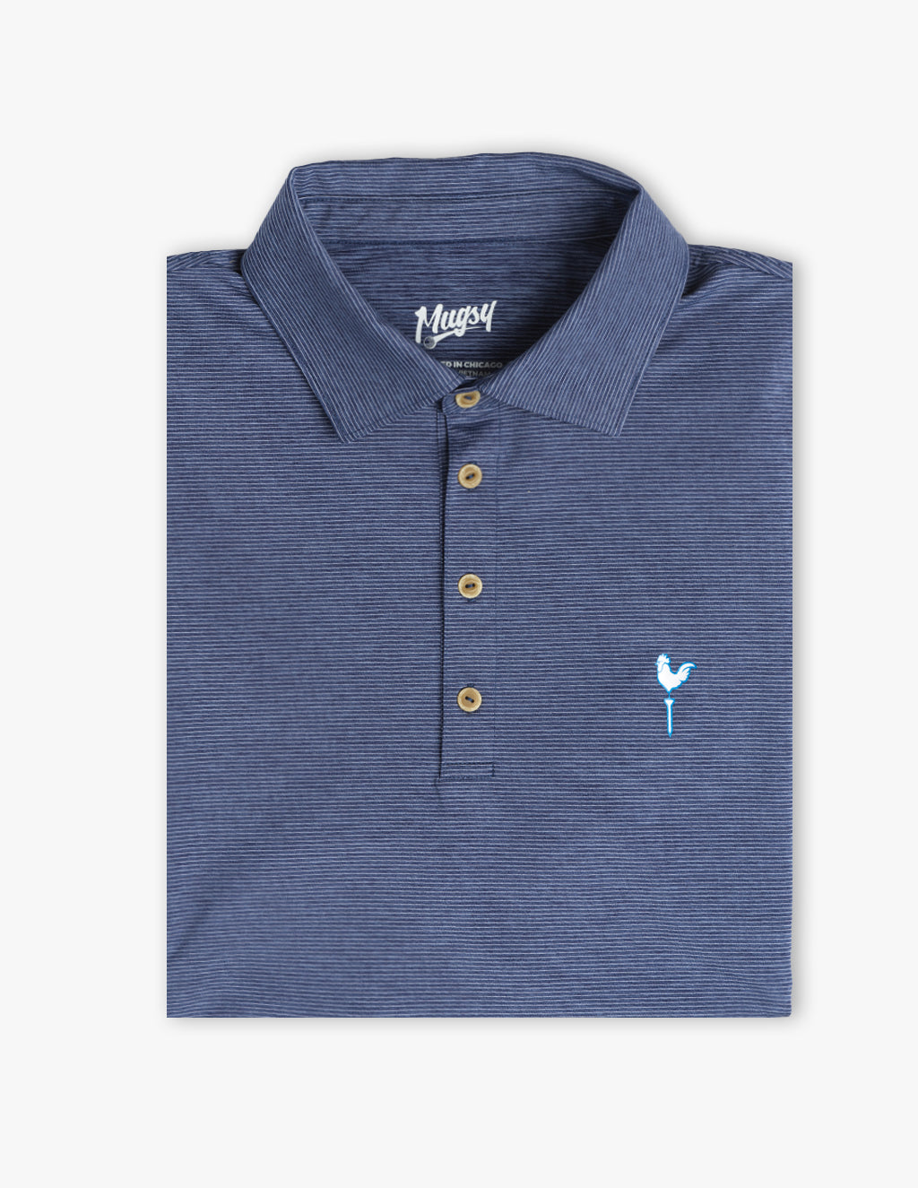 Blue Striped Short Sleeve Golf Polo | Mugsy