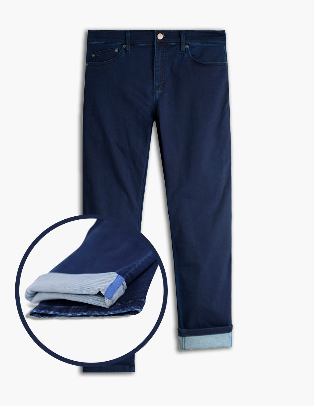 Men's Studio Blues Knit Denim Dark-Blue Jeans by Mugsy
