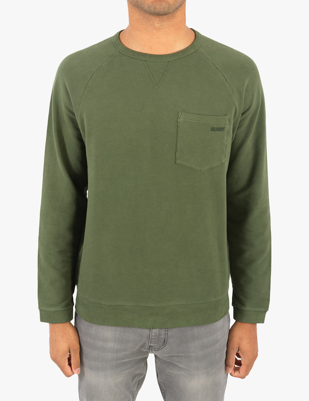 Hunter Super Soft long-sleeve shirt in green with pocket