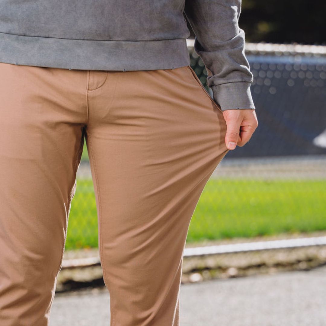 Belmonts Tan Men's Chino Pants - Comfortable Chinos by Mugsy