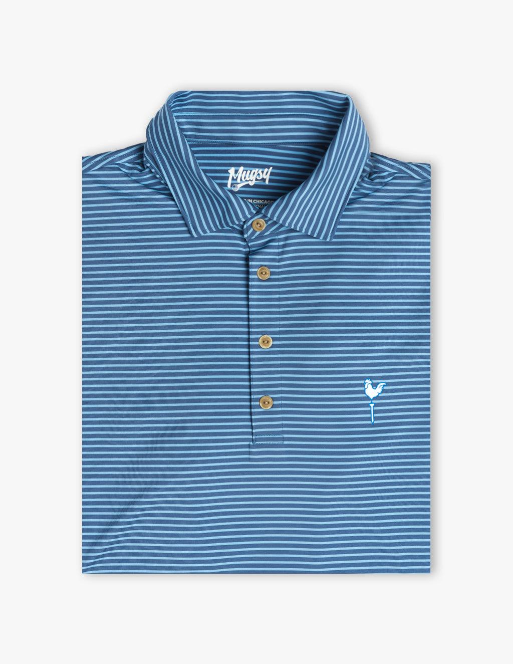 Blue Striped Short Sleeve Golf Polo Mugsy