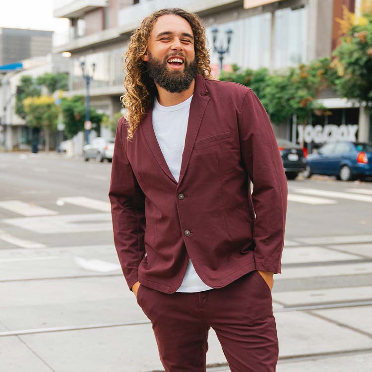 Maroon blazer with white t shirt best sale