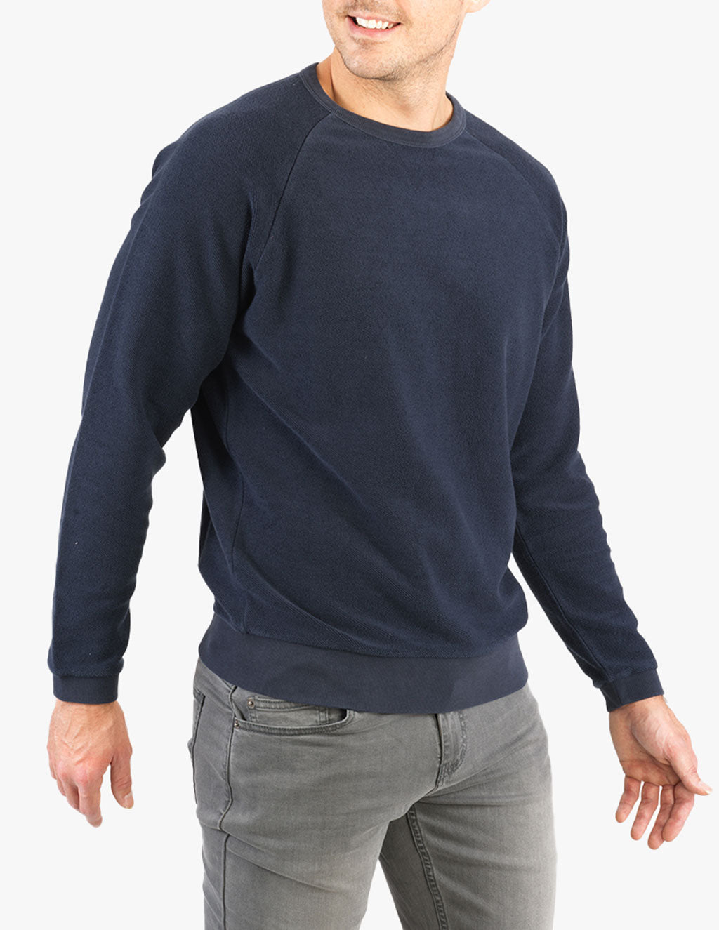 NAVY TERRY KNIT CREW