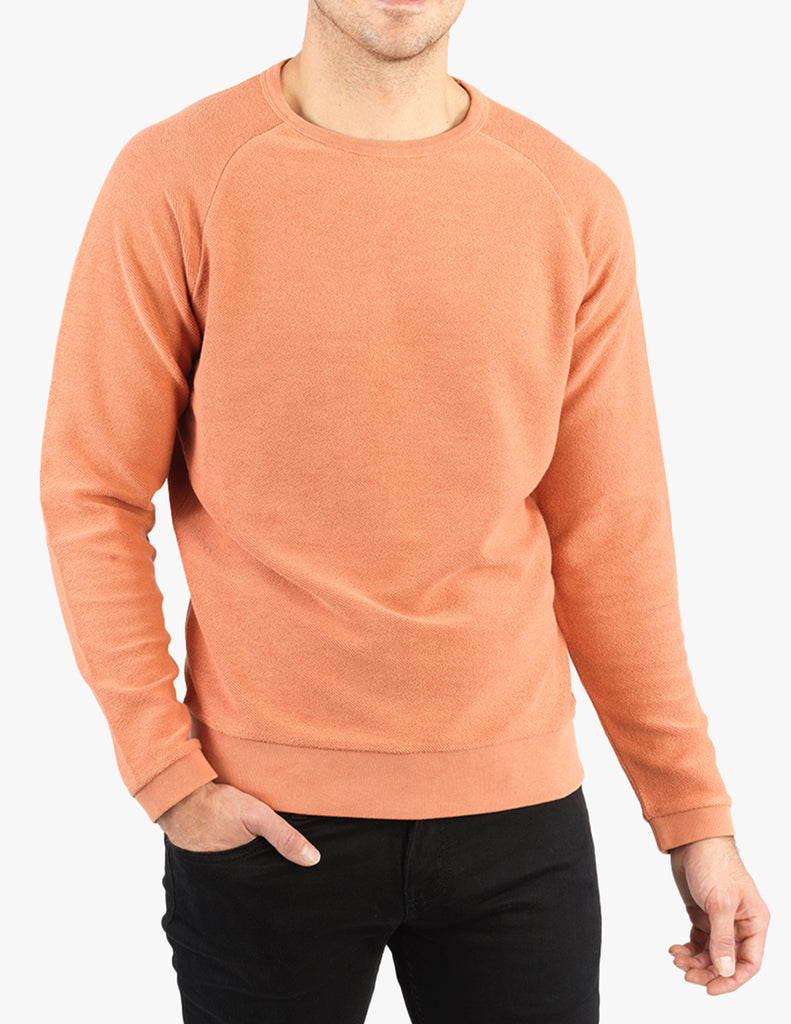 SWEATER KNIT CREW BURNT ORANGE