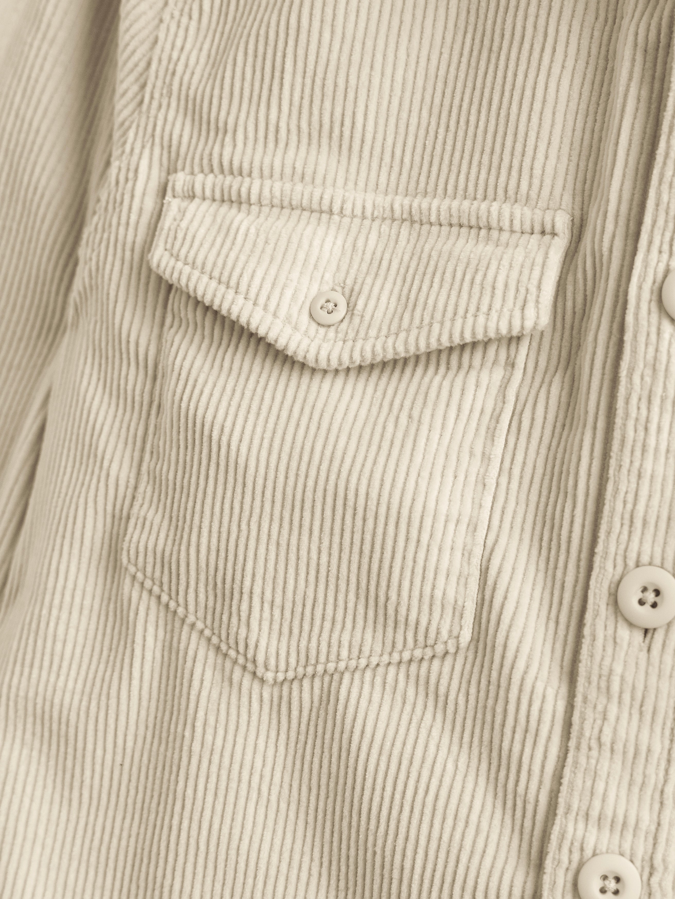 Washed Cream Men's Stretch Corduroy Utility Shirt – Mugsy
