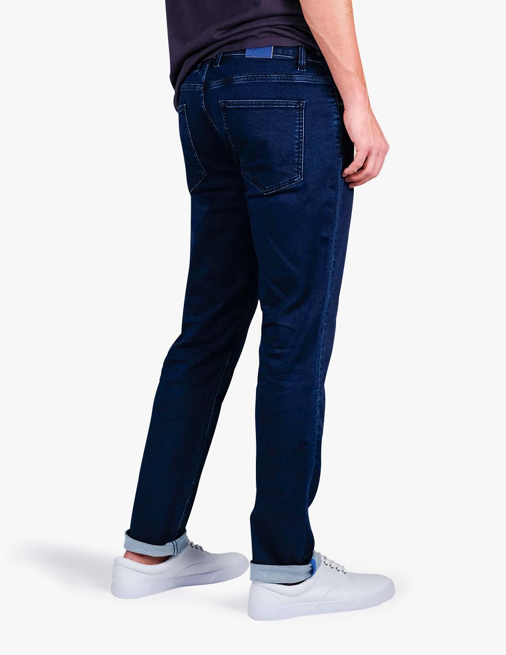 Men's Studio Blues Knit Denim Dark-Blue Jeans by Mugsy
