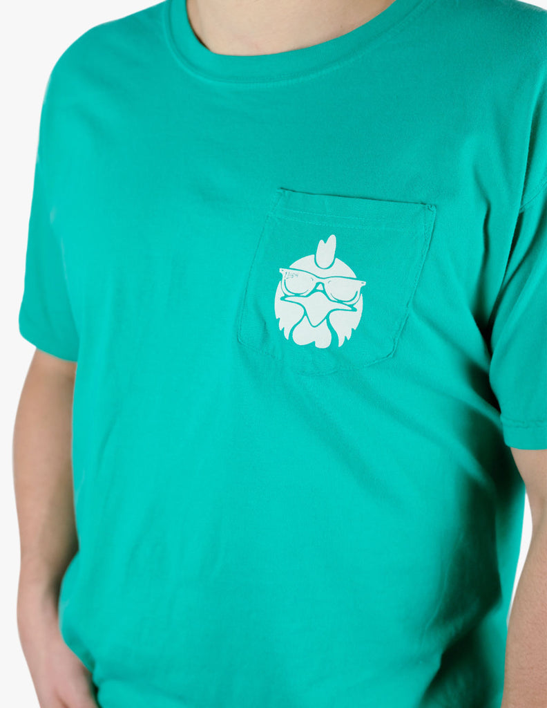 men's stretch cotton tee green cocky