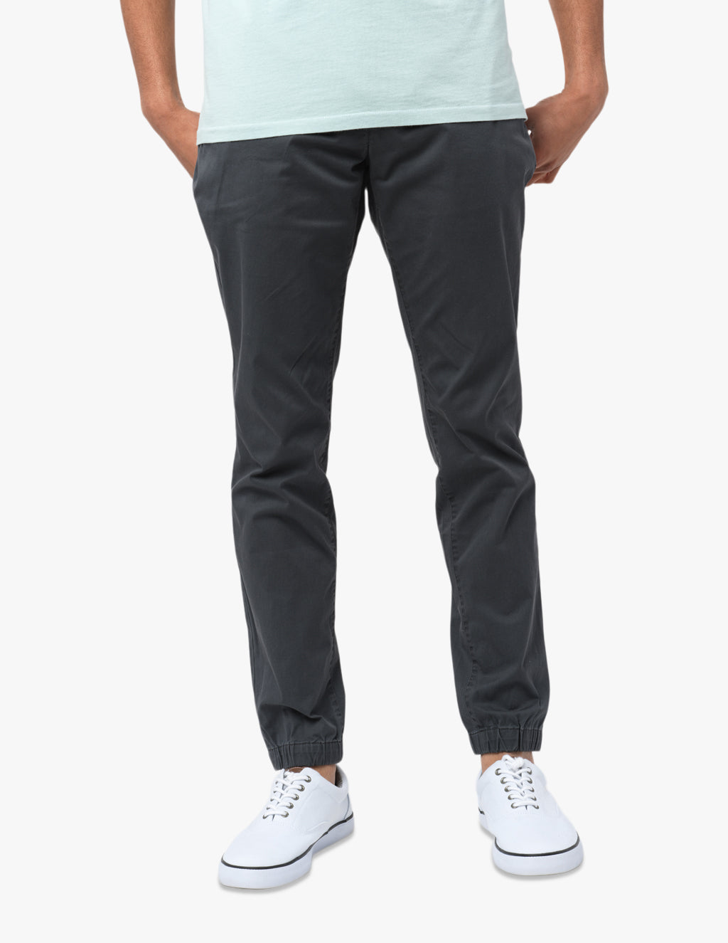 Lightweight Crisp Twill Graphite Joggers | Mugsy