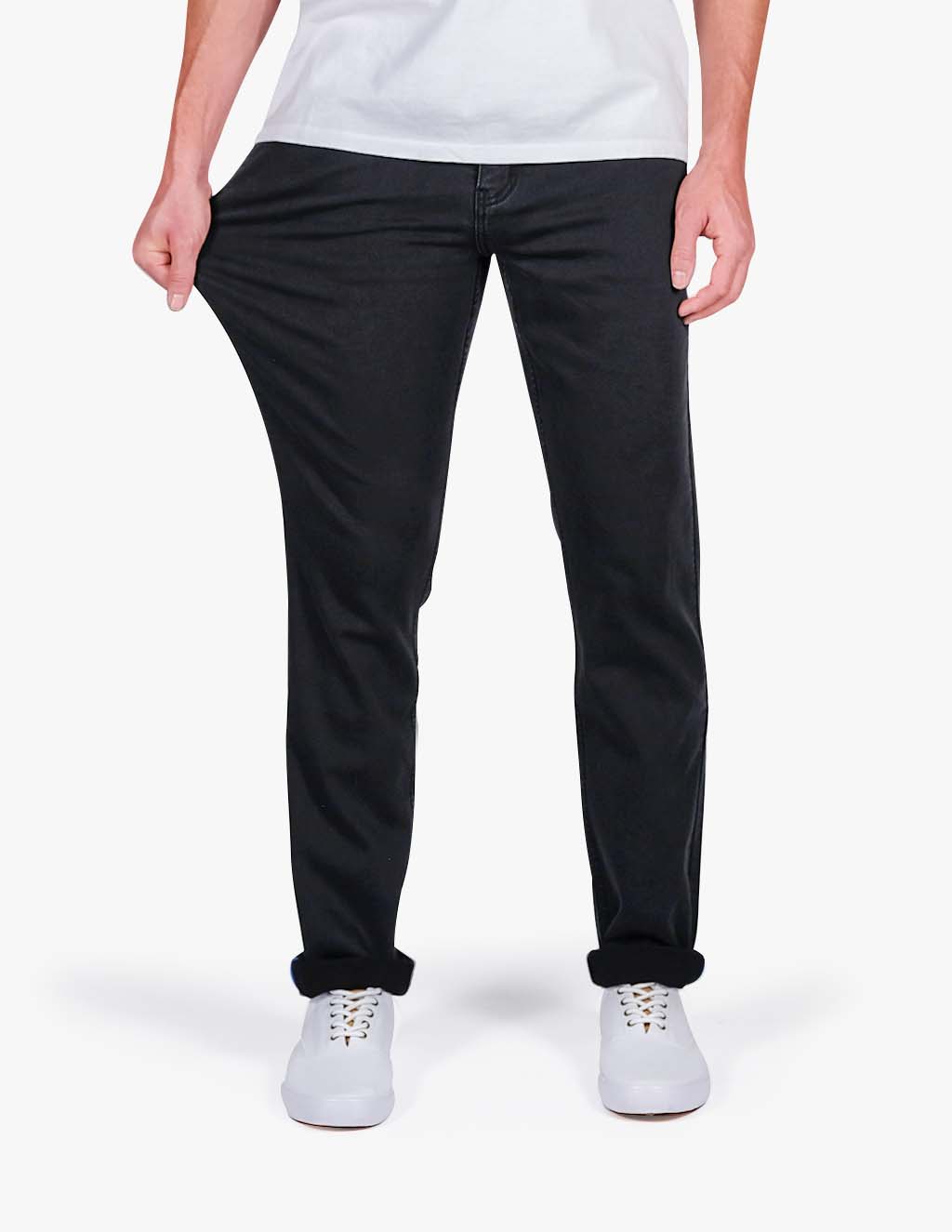 Model wearing gray sweatpants jeans, showcasing comfort and fit.