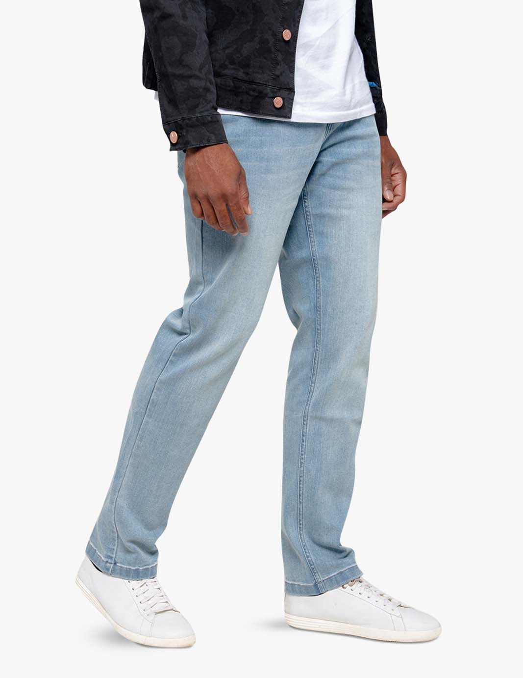 best men's stretch jeans in medium blue