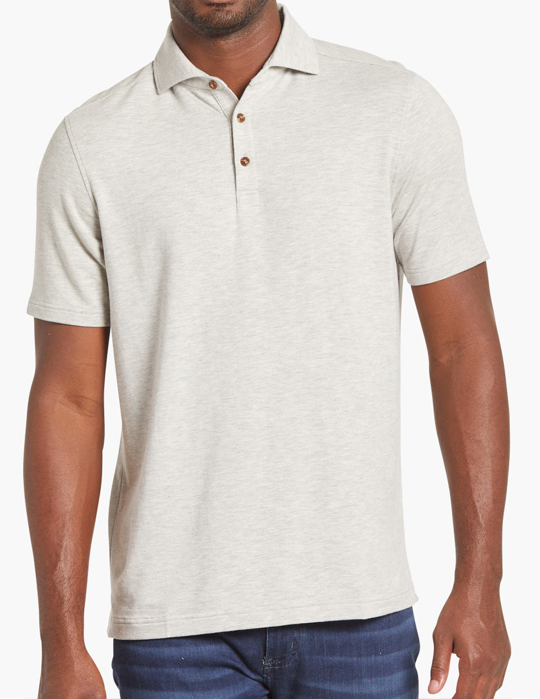 stretch cashmere men's polo off white