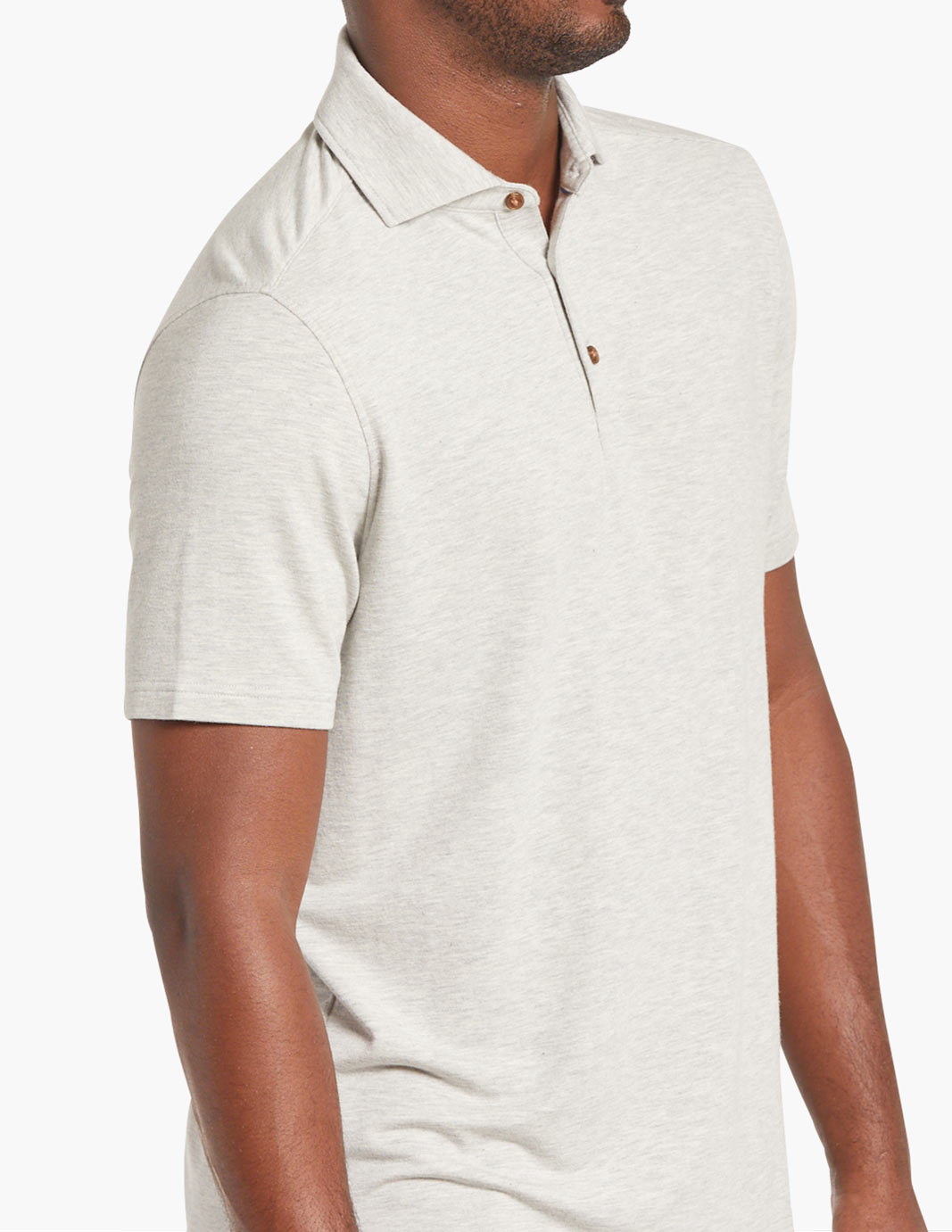 stretch cashmere men's polo off white