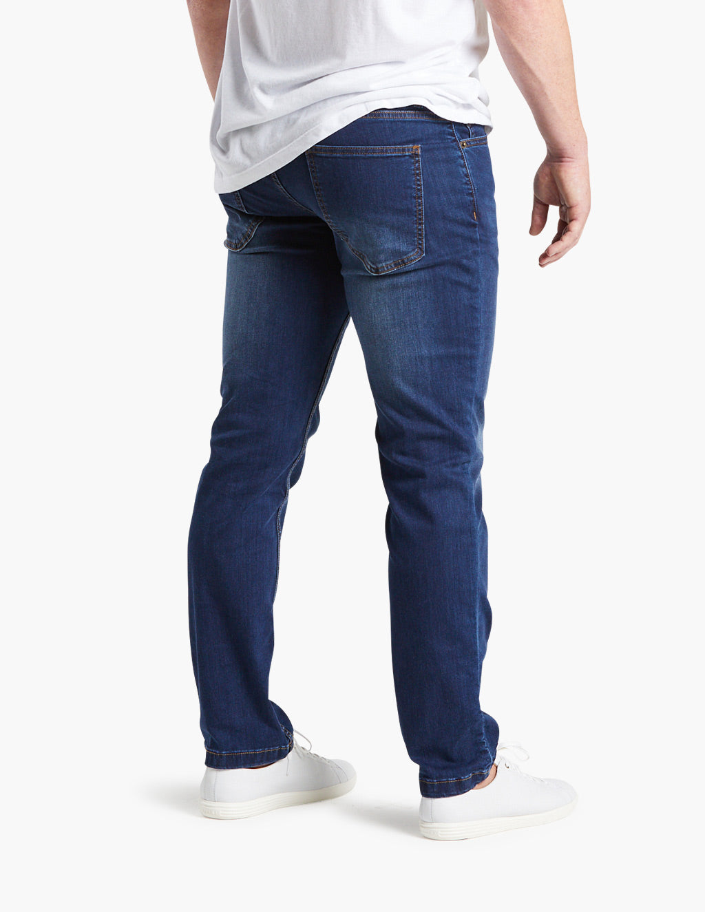 men's stretch jeans gold stitching
