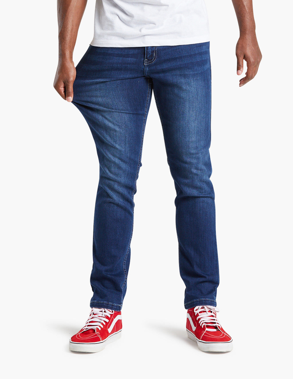 most comfortable men's stretch jeans blue