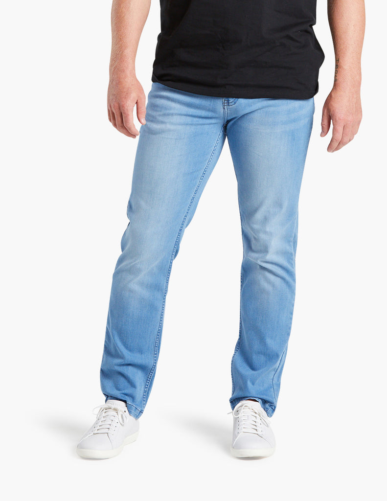 men's stretch summer jeans light blue