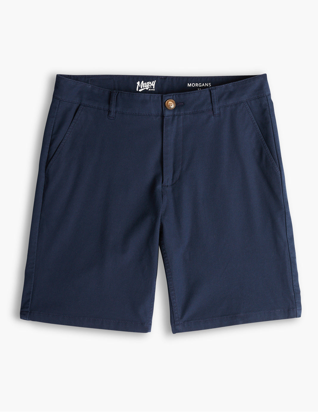 Morgans navy summer stretch shorts with a button closure and side pockets