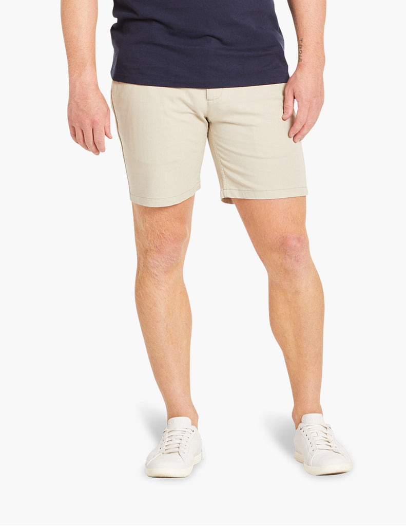 best summer shorts for athletic men with stretch light khaki