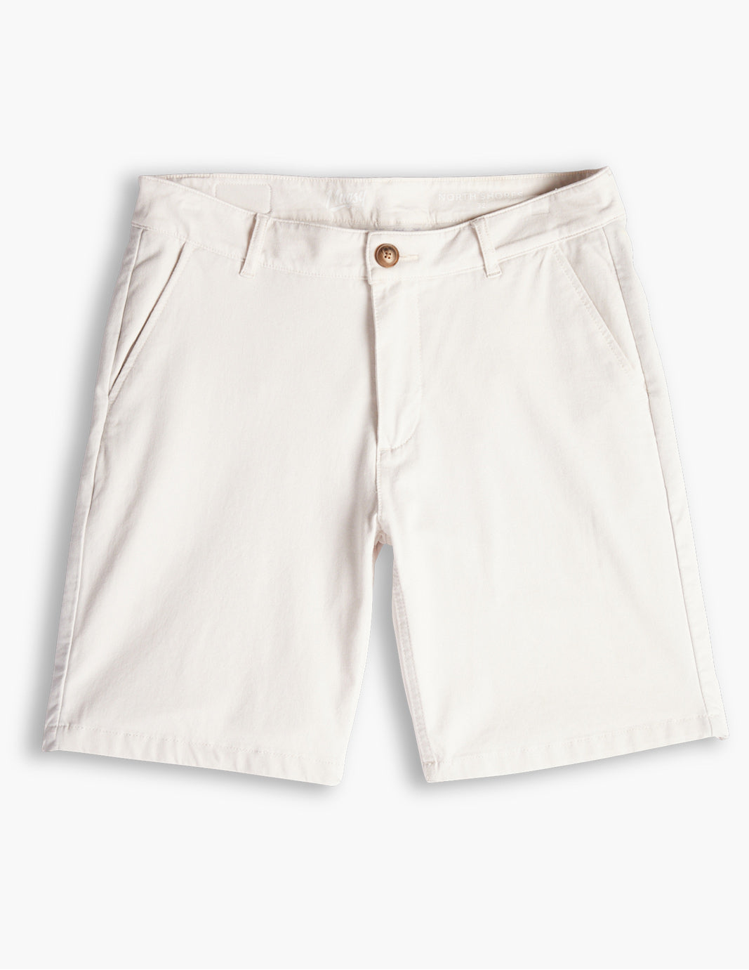 White stretch chino shorts for men, perfect for summer.