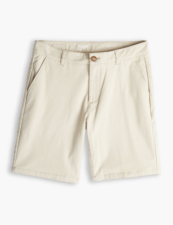 best summer shorts for athletic men with stretch light khaki